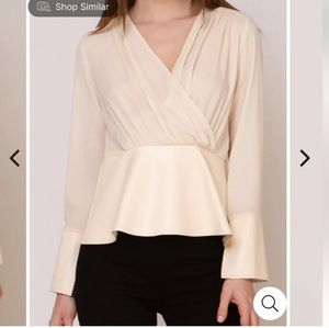 Gracia Peplum Top with pleather details